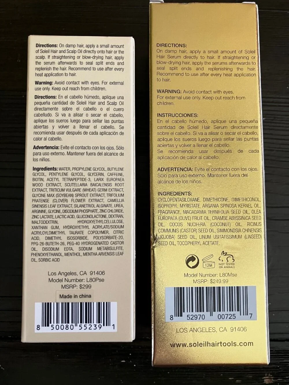 Soleil Moroccan Hair Serum & Multi Peptide Renewal